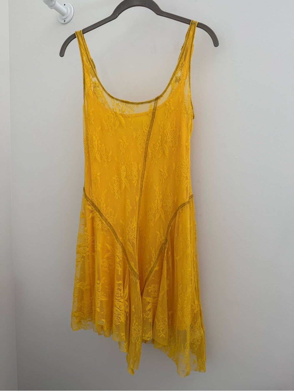 Urban Outfitters Yellow Lace Slip Dress - Picture 2 of 8